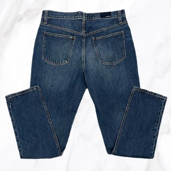Lands' End Women's Medium Wash Straight Leg Denim Jeans, Size 8 - Picture 3 of 5